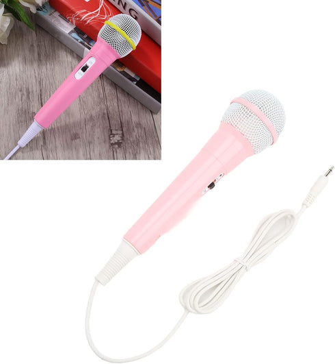 ASHATA Wired Kids Microphone, Classic Blue Kids Dynamic Microphone, 3.5mm Jack Lightweight Kids Mic for Singing, Karaoke, Parties, Performances ()...