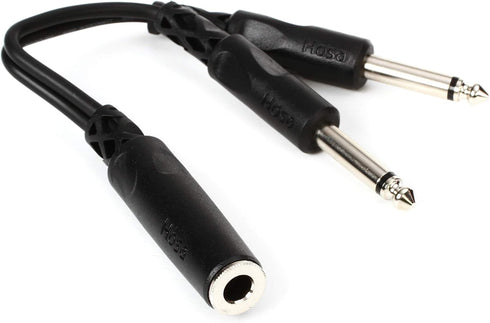 Hosa YPP-106 Y Cable, 1/4 Inch TSF to Dual 1/4 Inch TS...