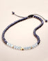 Jewever Aquamarine with Blue Sandstone Anklet Bracelet for Women Good Luck Star Charm Gem Stones Yoga Meditation Healing Crystals...