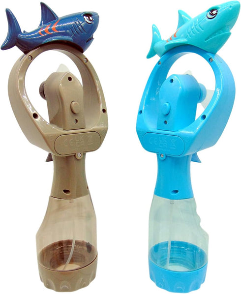 Shark Misting Spray Bottle Fan Kids Personal Cooling Mist Portable Handheld Humidifier Powered Fans with Mist for Boys or Girls, Set of 2...
