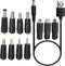 11PCS USB to DC Power Cable with 8 Plug Connectors 5.5x2.1 Multi Function DC Interchangeable Plug 5V Compatible with Cameras Tablets Phones Power ...
