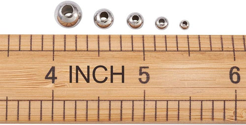 1000pcs 304 Stainless Steel Round Beads Metal Smooth Rondelle Loose Spacer Ball Beads 3mm 4mm 5mm 6mm 8mm for DIY Jewelry Crafts Making Hole:1-3mm...