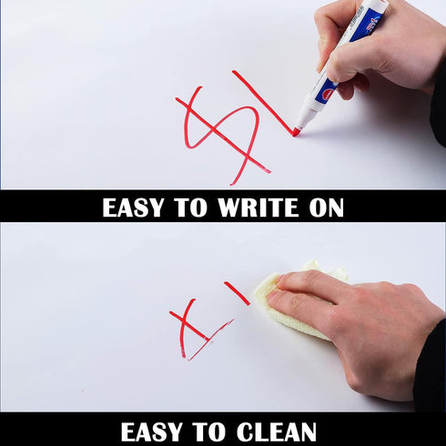 Bloss White Board Dry Erase, 17.7Inch x 13 FT Long with 3 Dry Erase Marker, Peel and Stick Whiteboard Paper, Dry Erase Sticker for Wall, Classroom...