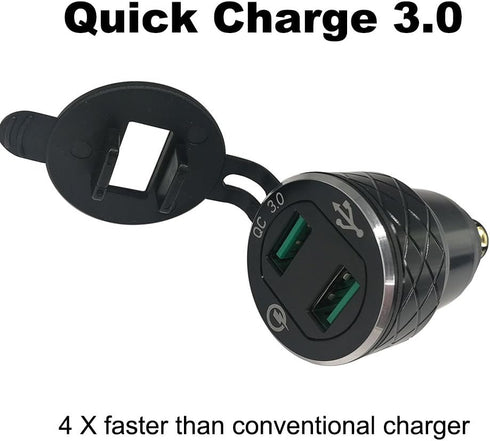 Aluminum Alloy Quick Charge 3.0 Dual Motorcycle USB Charger for BMW Motorcycle Charger for Triumph Tiger Ducati Cigarette Lighter Voltmeter QC3.0 ...