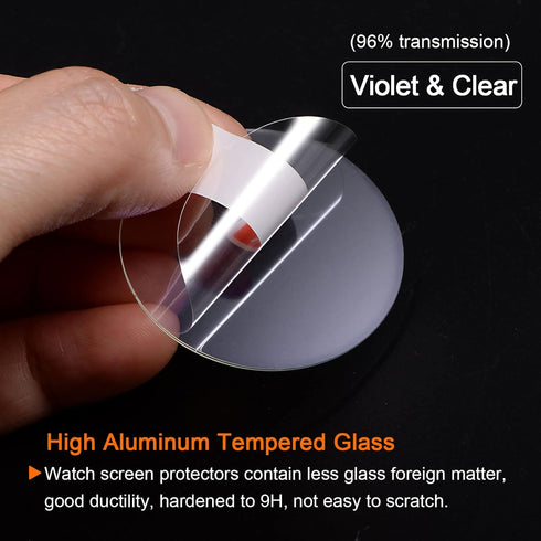 5pcs Watch Glass Screen Protectors 36.5mm Violet Tempered Glass High AL Anti-Glare 9H Hardness 2.5D Anti-Scratch Anti-Explosion Smartwatch Screen ...
