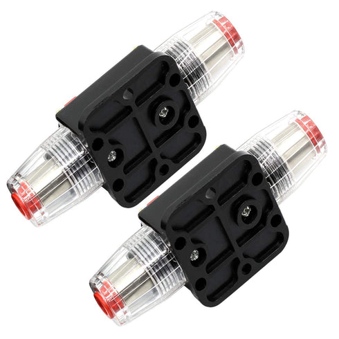 ZOOKOTO 2 Pcs 12V-24V DC Fuse Holder 20A 30A 40A 50A 60A 80A 100A 150A,Inline Circuit Breaker 40A with Reset Button for Auto Car Marine Boat Stere...