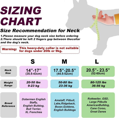 TSPRO Tactical Dog Collar 1.5 inch Wide Dog Collar Military Grade Strong Dog Collar Thick Dog Collar Heavy Duty Metal Buckle Dog Collar Fit 20.5-2...