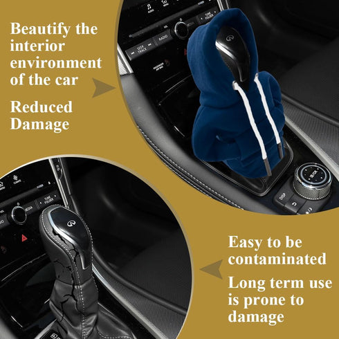 Car Shift Gear Cover, Fashionable Sweater Hoodie Auto Gear Shift Knob Protector, Funny Gear Shift Hoodie for Knob Cover Gift, Universal Auto Inter...