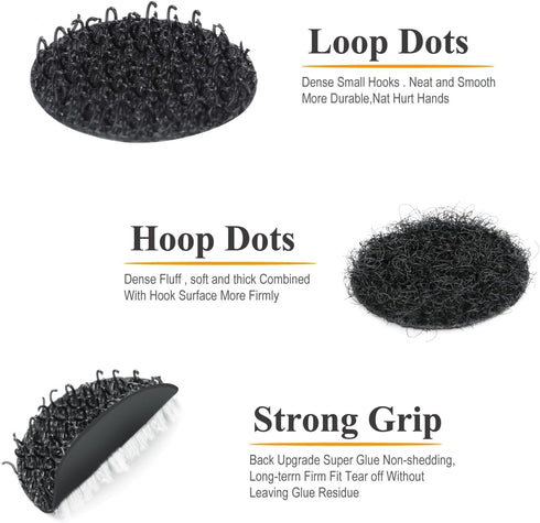 Self Adhesive Dots - 800pcs (400 Pairs) 0.79" Diameter Waterproof Sticky Back Hook Dot Loop Dot for School, Office, Home, Mounting Arts & Crafts ?...