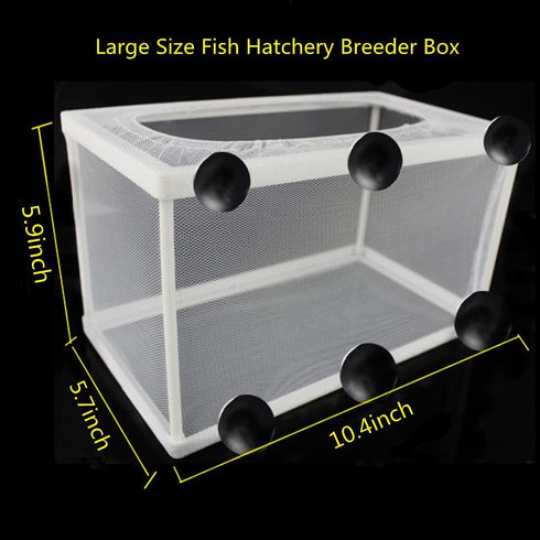 2pcs Large Size Fish Tank Breeder Net,Nylon Mesh Fish Fry Hatchery Breeder Box Separation Net Incubator Mesh, with Suction Cup...
