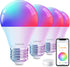 Linkind Smart Light Bulbs with Remote Control, Smart Bulb That Work with Alexa & Google Home, 16 Million Color Changing Light Bulbs 60W, A19 E26 2...