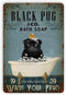 Black Pug Bathroom Metal Tin Sign,Wash Your Paws,Wall Panel Retro Art Decor for Home Bathroom Bar Cafe Farm 8x12 Inch...
