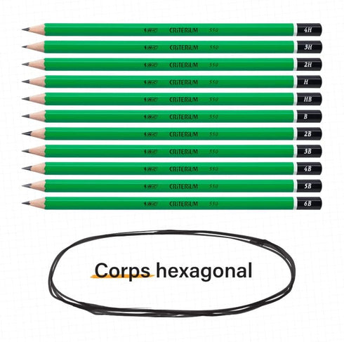 BIC Criterium 550 2B Hexagonal Pencils (Box of 12), Black...