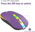 HZD LED Wireless Mouse, Slim Silent Rechargeable Mouse, 2.4G Portable USB Optical Mouse with Type C Adapter, 3 Adjustable DPI Levels 1600/1200/800...