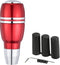 Arenbel 4" Automatic Push Button Gear Shift Knob Polished Aluminum Car Lever Stick Shifter Handle Fit Most Auto Transmission Vehicles, Red...