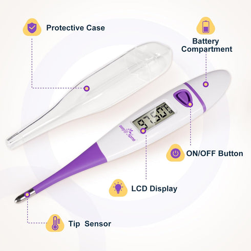 Easy@Home Basal Body Thermometer: BBT for Fertility Prediction with Memory Recall- Accurate Digital Basal Thermometer for Temperature Monitoring w...