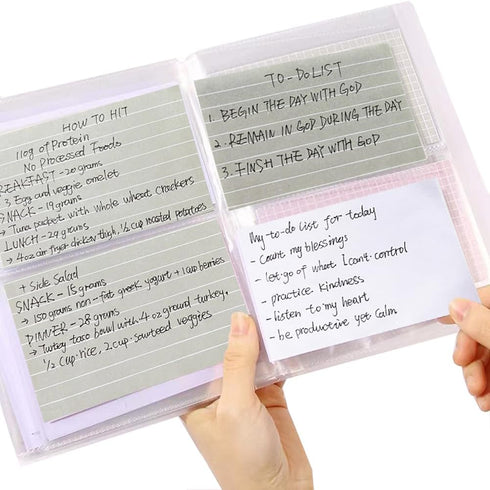 3x5 Index Card Holder Clear Plastic Organizer for Recipe Flashcard Notecard, 40 Pages can Hold 160pcs Cards...