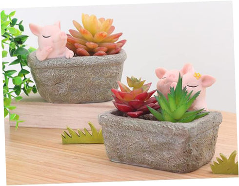 Yardwe 1pc Ceramic Planter Plant Pots Ceramic Cactus Planter Resin Planter Unique Pot Resin Pot Decorative Airplant Pot Cactus Pot Mini Container ...