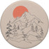 Retro Mountain Sky and Lake Beige PopSockets Adhesive PopGrip...