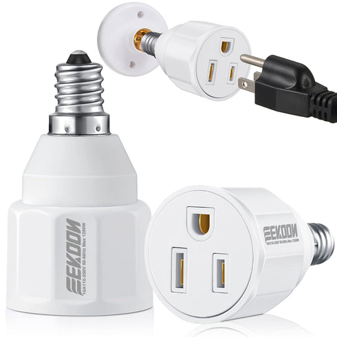 3 Prong Light Bulb Socket Adapter, Polarized Light Socket Outlet, Light Socket to Plug Adapter Socket Converter, Light Bulb Plug Adapter for Patio...