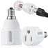 3 Prong Light Bulb Socket Adapter, Polarized Light Socket Outlet, Light Socket to Plug Adapter Socket Converter, Light Bulb Plug Adapter for Patio...