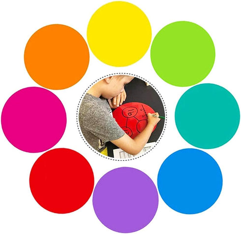 OJYUDD Dry Erase Dots Circles,11 Inch Removable Vinyl Dot Wall Decal,Colorful Circles Whiteboard Marker for Drills and Training School Teaching Pr...