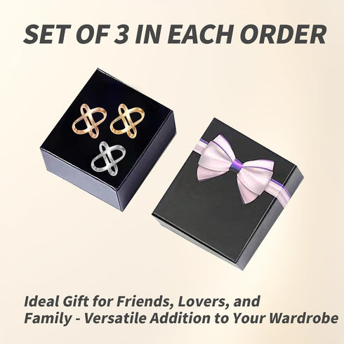3PCS X-Shaped Scarf Ring Buckles Modern Fashion Accessories for Women's Scarves Shawls and T-Shirts Elegant Silk Scarf Clips...