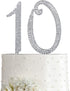 MAGJUCHE Silver 10" Crystal Cake Topper, Number 10 Rhinestones 10th Birthday Cake Topper, Boy or Girl Birthday or 10th Anniversary Party Decoratio...
