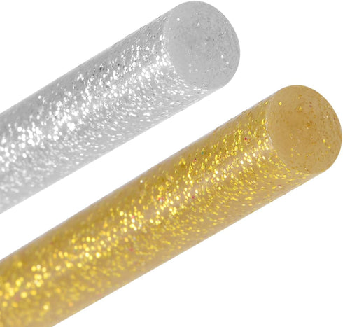 MECCANIXITY Mini Hot Glue Gun Sticks 32pcs 4-inch x 0.27-inch Glitter Silver/Glitter Gold for DIY Craft Making...