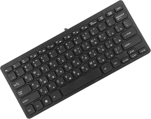 Yosoo Computer Keyboard Mini Thin 78 Keys Keyboard, USB Wired Keyboard with Russian German French English, Portable Personal Wired Keyboard Mute f...