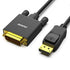 DisplayPort to DVI Adapter, Dp Display Port to DVI Converter Male to Male Gold-Plated Cord 3 Feet Black Cable for Lenovo, Dell, HP and Other Brand...