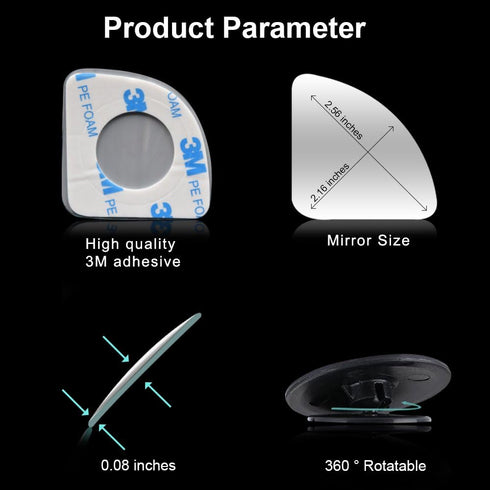 POMFW Blind Spot Mirror, 2 inch Rearview Convex Side Mirrors for Cars SUV Truck Van Stick on 3M Adhesive, Rear View HD Glass Frameless Sway Rotate...