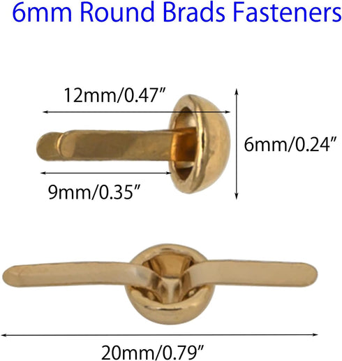 250pcs Paper Fasteners Brads Round Fasteners for Kids Craft Art Crafting School Project Brass Fasteners Decorative Paper Decoration Scrapbooking D...