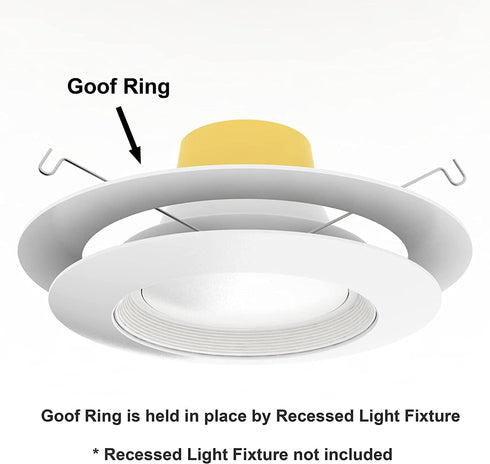 LightLabs Goof Ring Gloss 6 Pack 8.65" Diameter for 6" Cans. Inlcudes Mounting Tape to Fix Drywall Damage for Flush Mount Recessed Down Lights. 6....