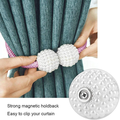 Pinowu Magnetic Curtain Tiebacks Clips - Window Tie Backs Holders for Home Office Decorative Rope Holdbacks Classic Tiebacks Design (1 Pair, Pink)...
