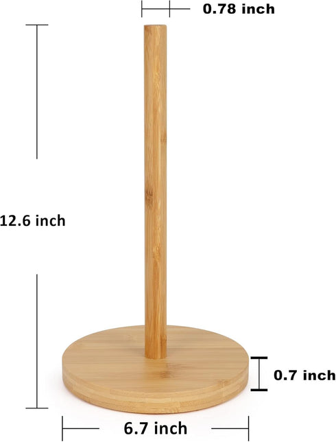 Wood Paper Towel Holder, Paper Towel Holder Bamboo Kitchen Bathroom, Towel Roll Stand Organizer Roll Holder for Countertop Table (A074)...