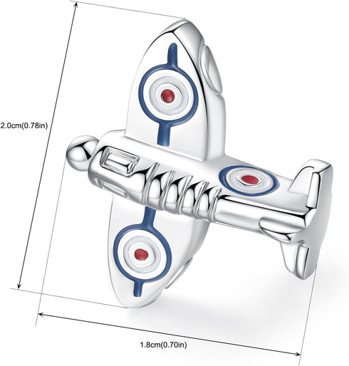 HONEY BEAR Mens Airplane Aircraft Cufflinks Wwii Fighter Plane Gift Silver...
