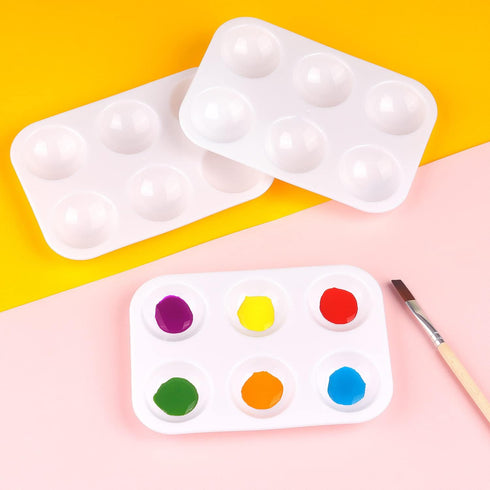 16 PCS White Plastic Paint Tray Palettes, Watercolor Palette Painting Tray for Painting Party, DIY Craft and Art Painting...