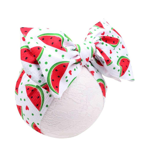 YanJie Watermelon Bow Headband for Girls Newborn Infants Toddlers - Red, 1 Count...
