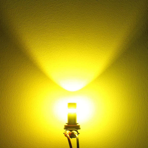 Alla Lighting 2800lm H8 H11 H16 LED Fog Lights Bulbs, 3200K Golden Yellow DRL Replacement for Cars, Trucks, Xtreme Super Bright COB-72 SMD Upgrade...