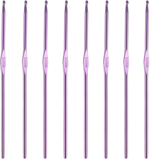 AnRui Aluminum Crochet Hook 3mm, Crochet Knitting Needles for DIY Yarn Craft, Purple, 8pcs......