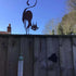 Metal Cat Fence Topper Decor, Rust Cat Iron Branch Art Craft Animal Metal Art Statue, Animal Metal Craft Cute Animal Statues for Outdoor Yard Gard...