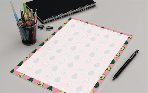 Avocado Stationery - 8.5 x 11-60 Letterhead Sheets - Food Letterhead - Recipe Paper (Avocado)...