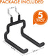 Utility Heavy Duty Pegboard Hooks - 5Pack Peg Board Accessories for Hanging Tools Fit 1/4" Peg Holes - Pegboard Organizer Black Large Tool Holders...