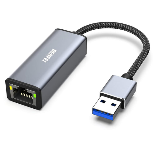 BENFEI USB 3.0 to Gigabit Ethernet Adapter Compatible for MacBook, Surface Pro, PC with Windows11/10/8/7, XP, Vista, Mac[Aluminium Shell&Nylon Cab...