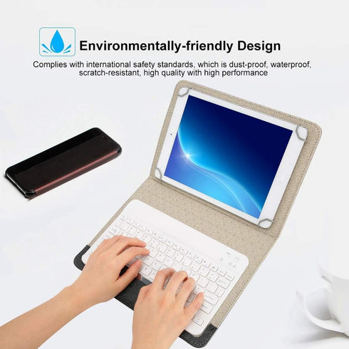 EBTOOLS Bluetooth Keyboard Case, PU Leather Waterproof Protective Cover + Keyboard with Stand, Commonly Used for All 9.7 inch to 10.1 inch Tablets...