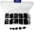 100 Pcs Assorted Sizes Sewing Black Eyes Sew On Plastic Safety Eye Half Ball Round Domed Buttons in Box for Crafts DIY...