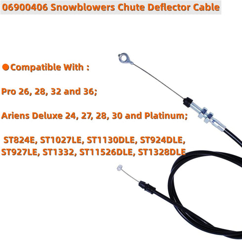 06900406 Snowblowers Chute Deflector Cable for Ariens ST824E ST1027LE ST1130DLE ST924DLE ST927LE ST1332 Deluxe and Pro 26 28 32 36 Snow Thrower 06...