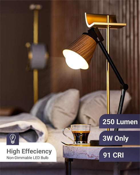 Sunco Lighting - 10 Pack 3W=40W A19 LED Light Bulbs CRI91 2700K White, 250 Lumens, E26 Medium Base, Indoor/Outdoor, Super Bright, Instant On, Fros...