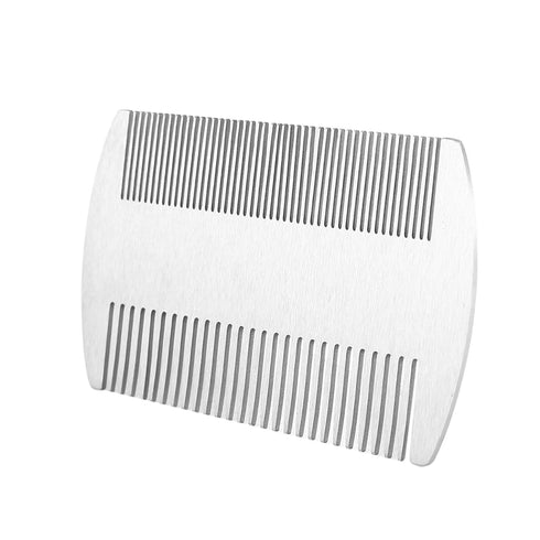 1Pc Silver Dual Action Stainless Steel Credit Card Size Comb Pocket Comb Anti-Static Hair Comb Beard Mustache Comb For Man Beauty and Personal Car...